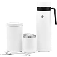 BALIBETOV Kit de Mate Argentino - Calabaza Mate Moderna- Termo Mate- Contenedor para Yerba Mate (Yerbero)- Bombilla…
